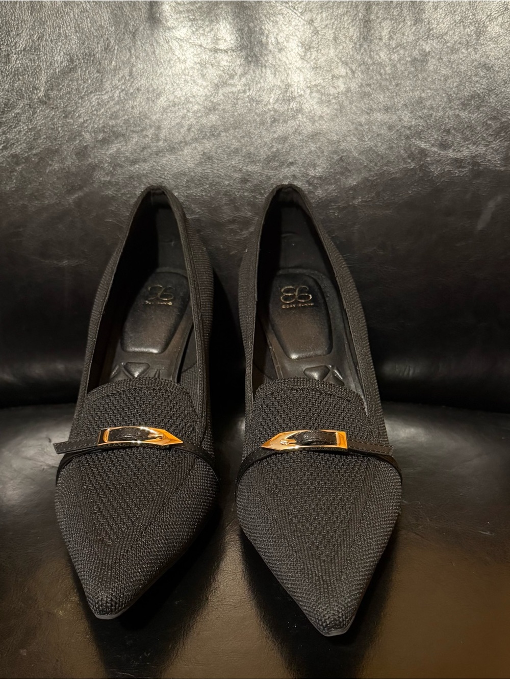 Cosy Island Elite Loaf Pointed Toe Heeled Pumps Elegant Dress Shoes Black size 9 - Picture 2 of 6